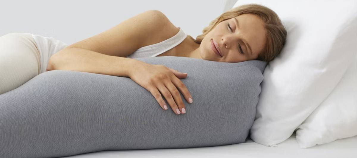 gray bolster body pillow