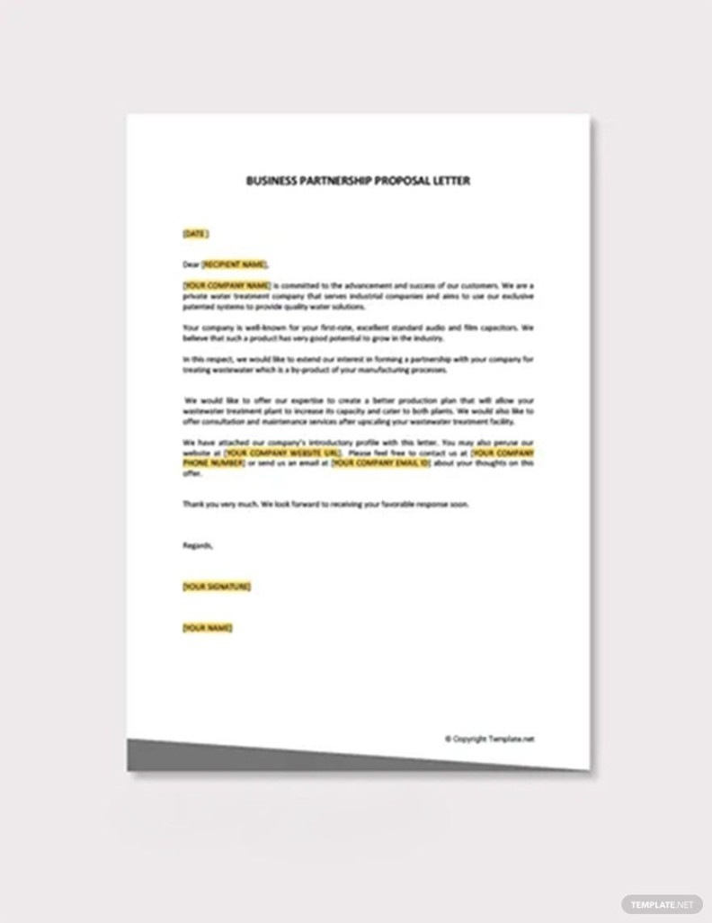 Business Partnership Proposal Letter in Google Docs, Word, Pages