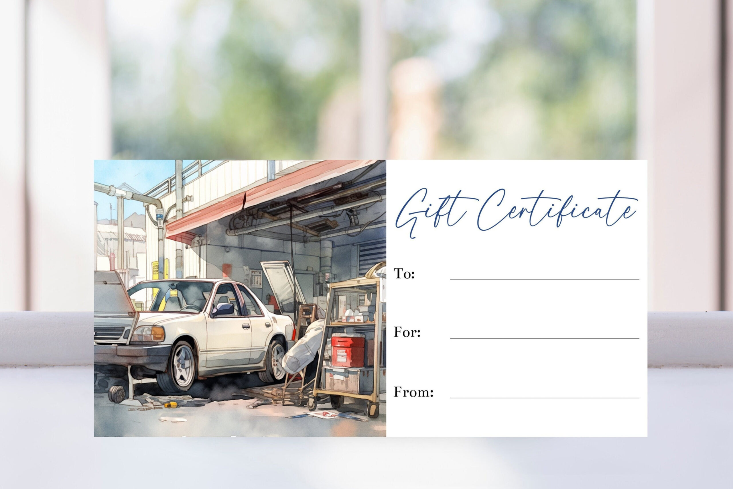 Buy Printable Car Repair Gift Certificate Template, Auto Repair or