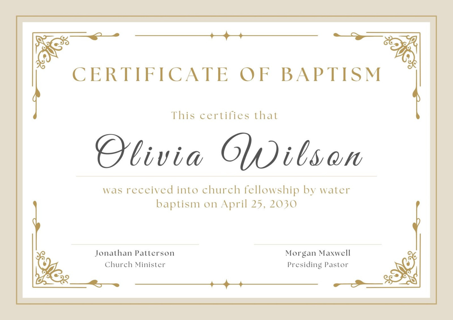 Customize + Baptismal Certificate Templates Online - Canva