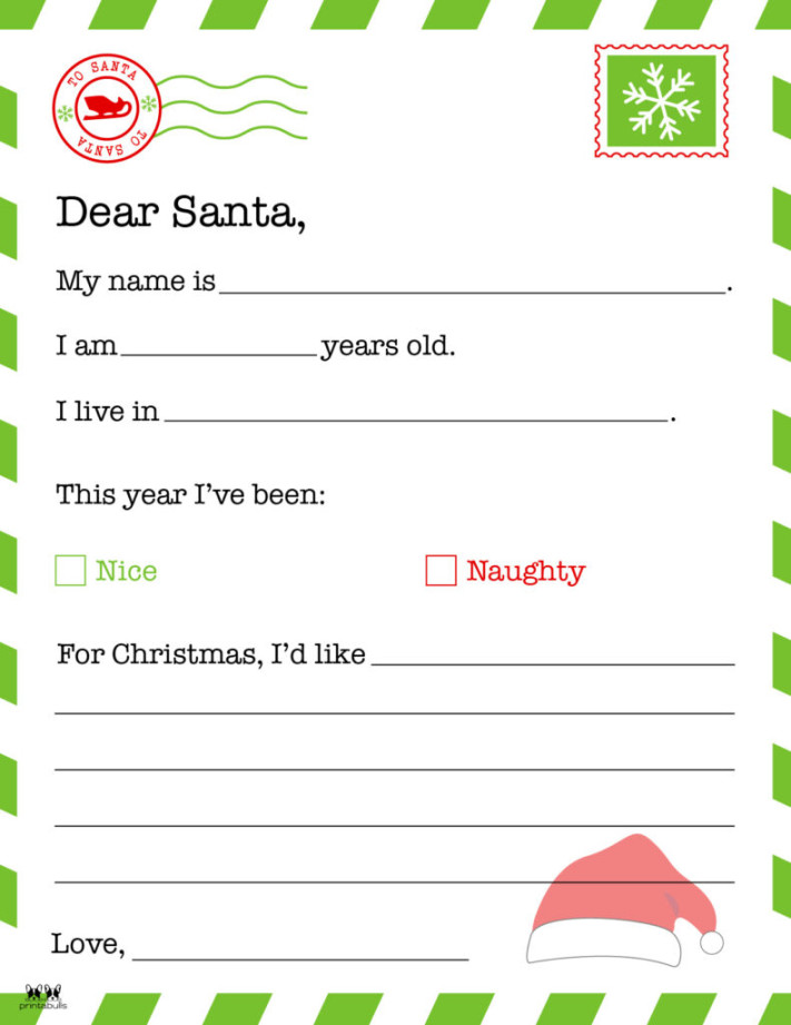 Dear Santa Letter Printables - FREE  Printabulls