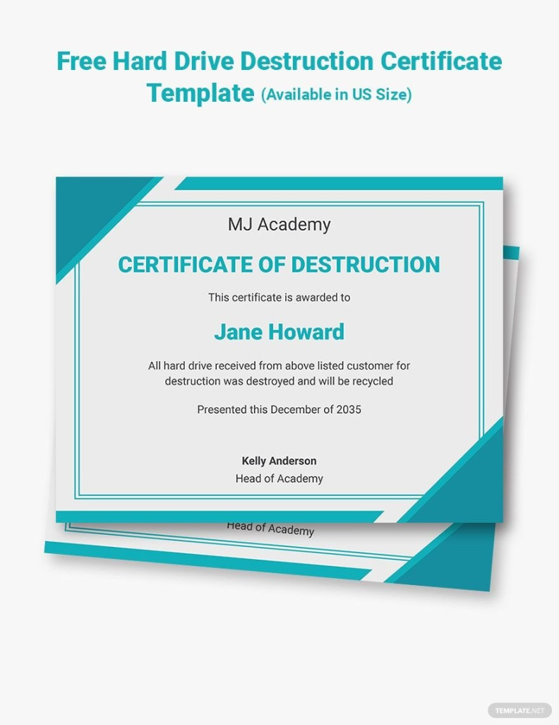 Destruction Certificate Templates in Publisher - FREE Download