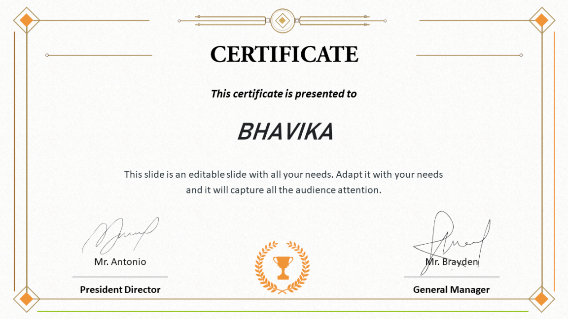 Download Free Certificate Template PPT and Google Slides