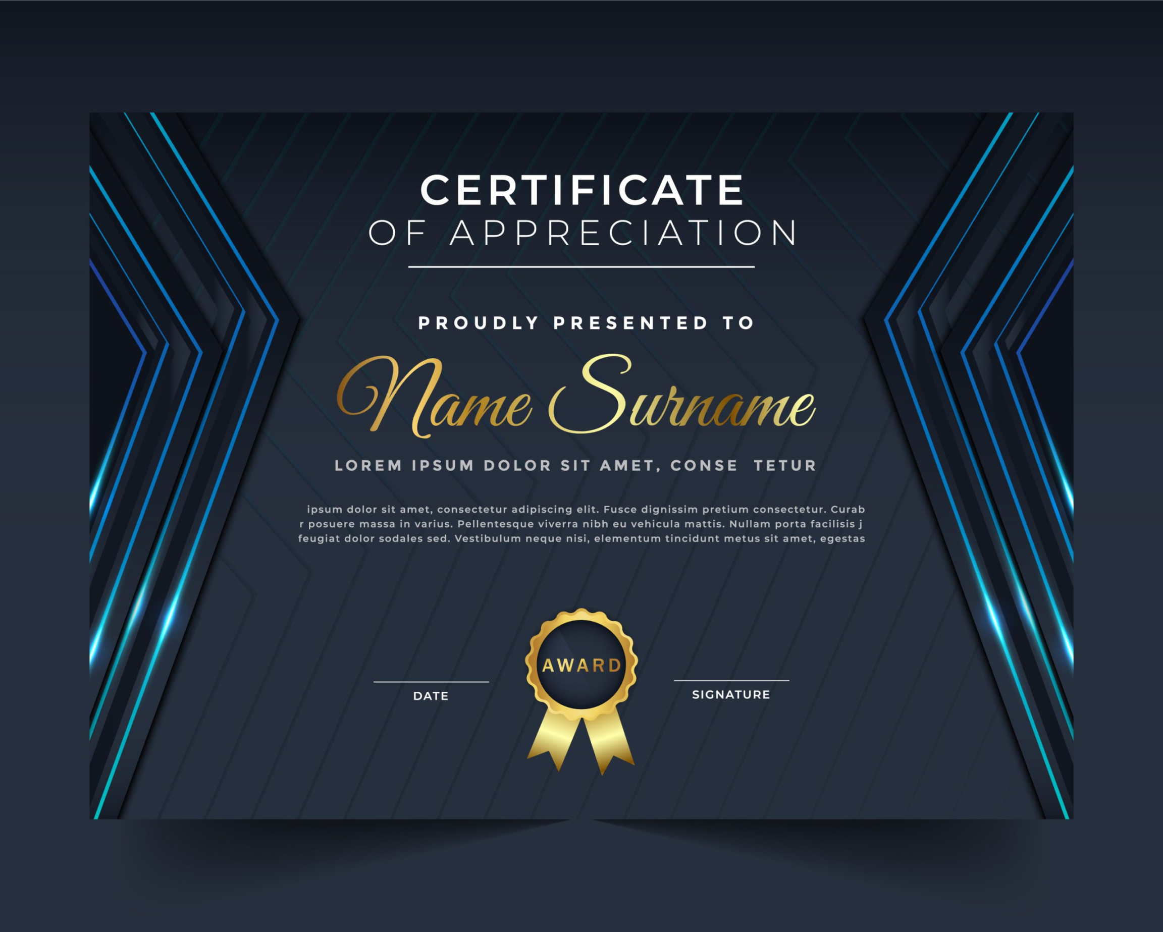 Editable Elegant Certificate Template – GraphicsFamily