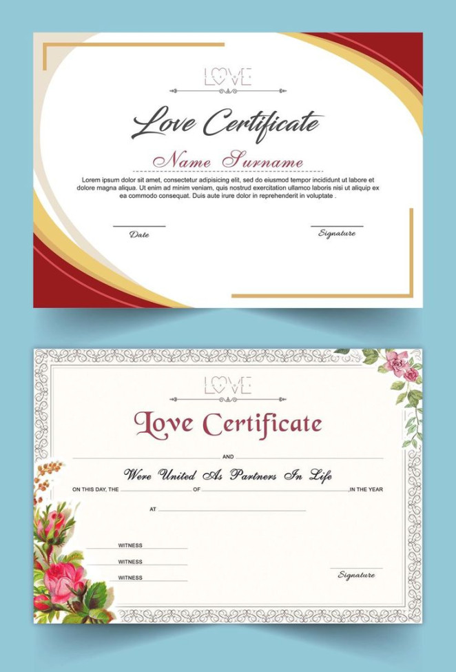 Entry #Satishandsurabhi For Design A Love Certificate Template