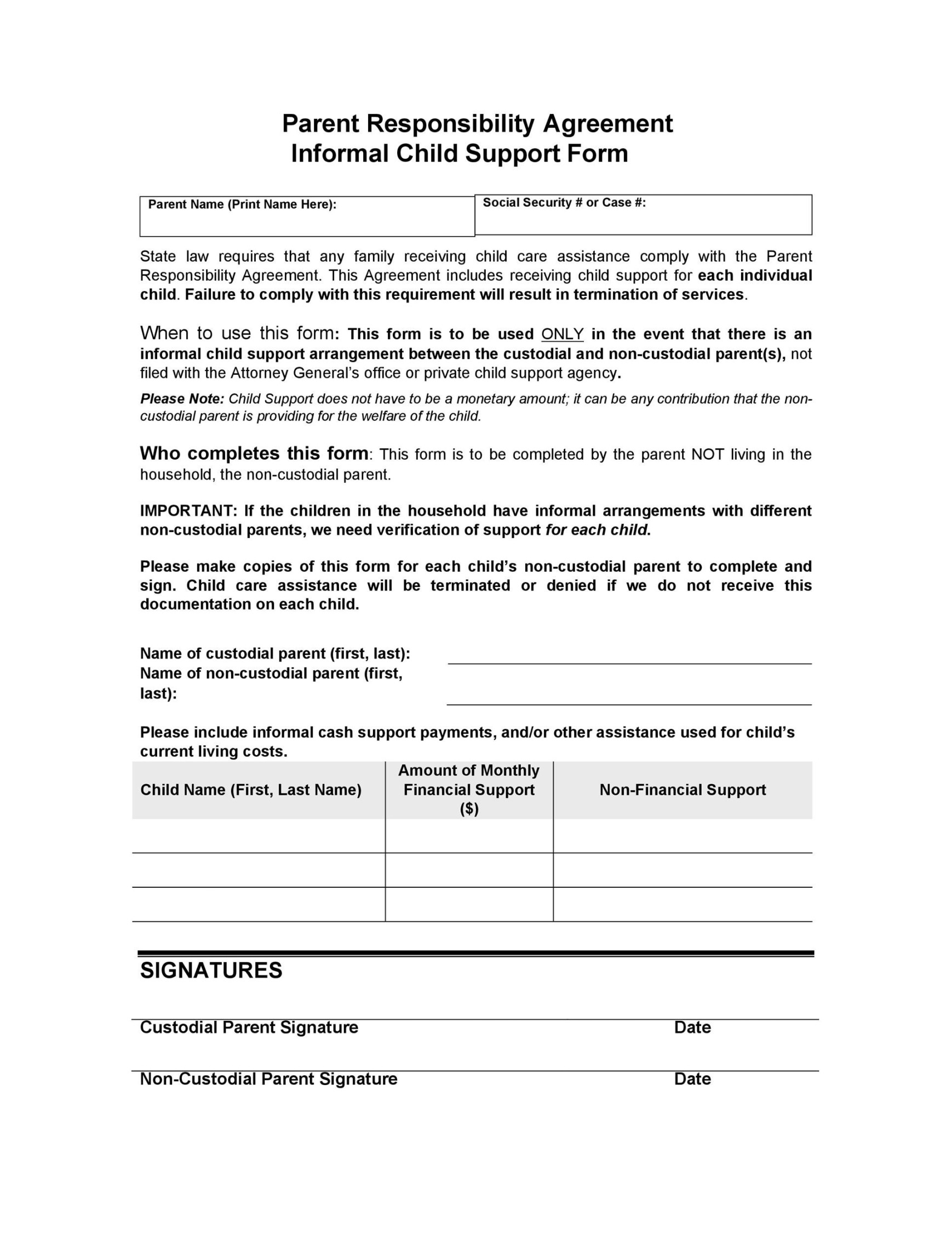 Free Child Support Agreement Templates (PDF & MS Word)