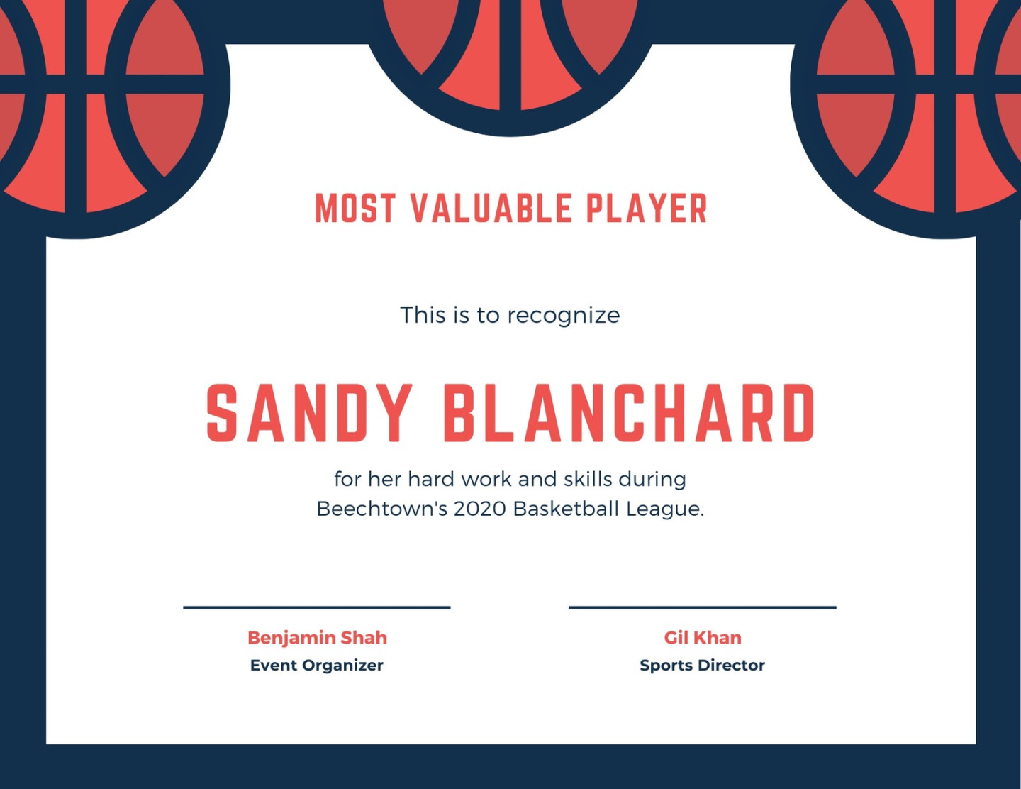 Free printable, customizable sport certificate templates  Canva