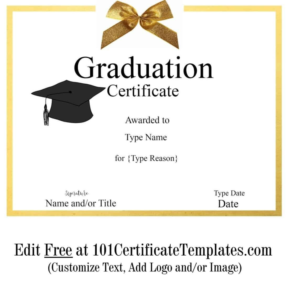 Free Printable Graduation Certificate Templates  – Best Templates