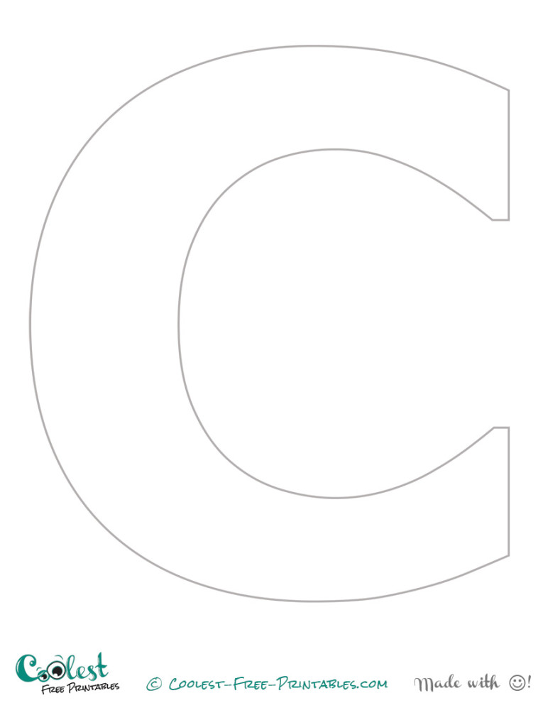 Free Printable Stencil Letters - the Letter "C"