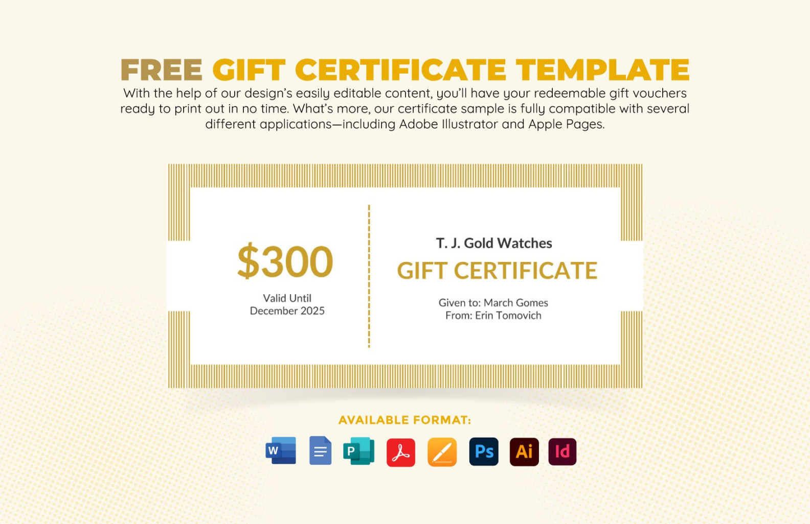 Gift Certificate Templates in InDesign - FREE Download  Template