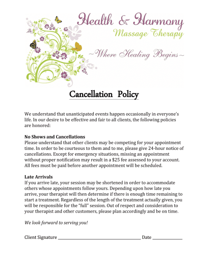 Massage envy cancellation form pdf: Fill out & sign online  DocHub