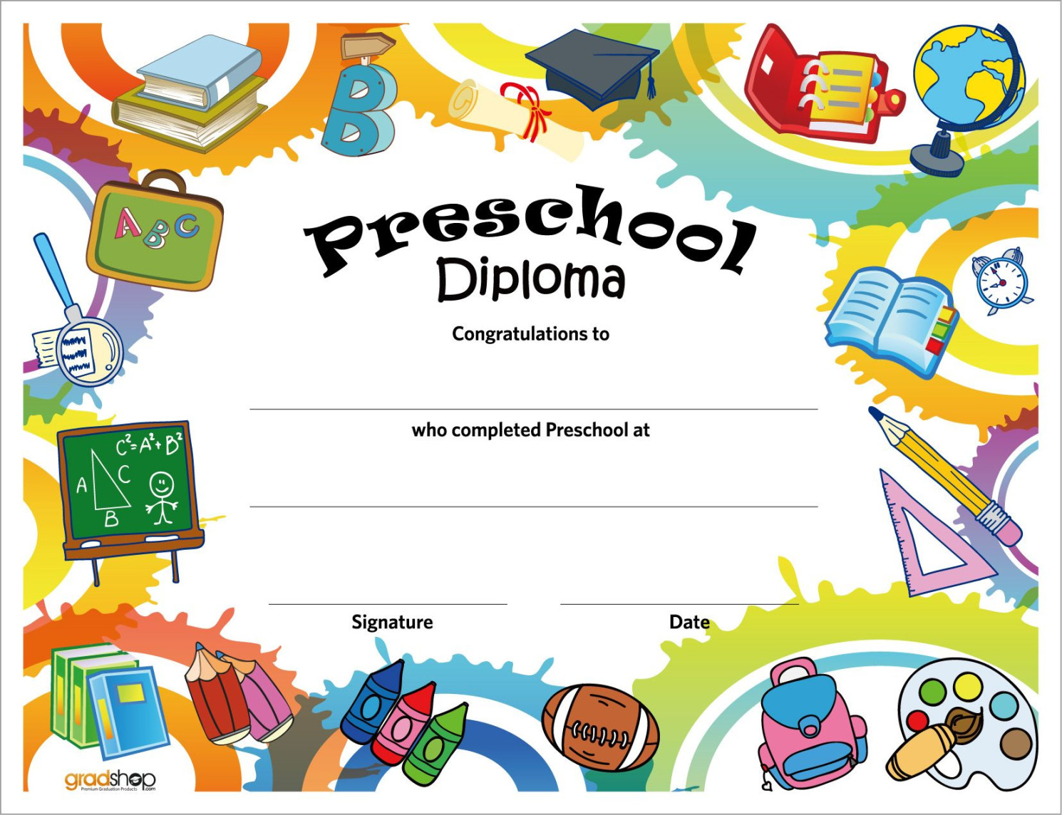 Preschool Diploma Certificates -  Free PDF Printables  Printablee