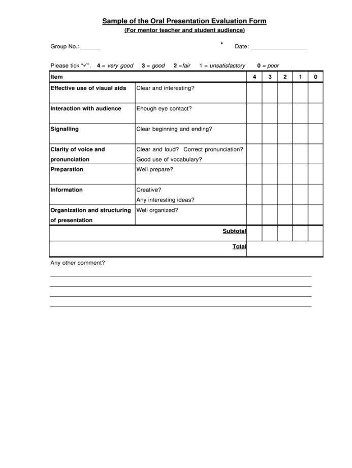 Presentation evaluation form: Fill out & sign online  DocHub