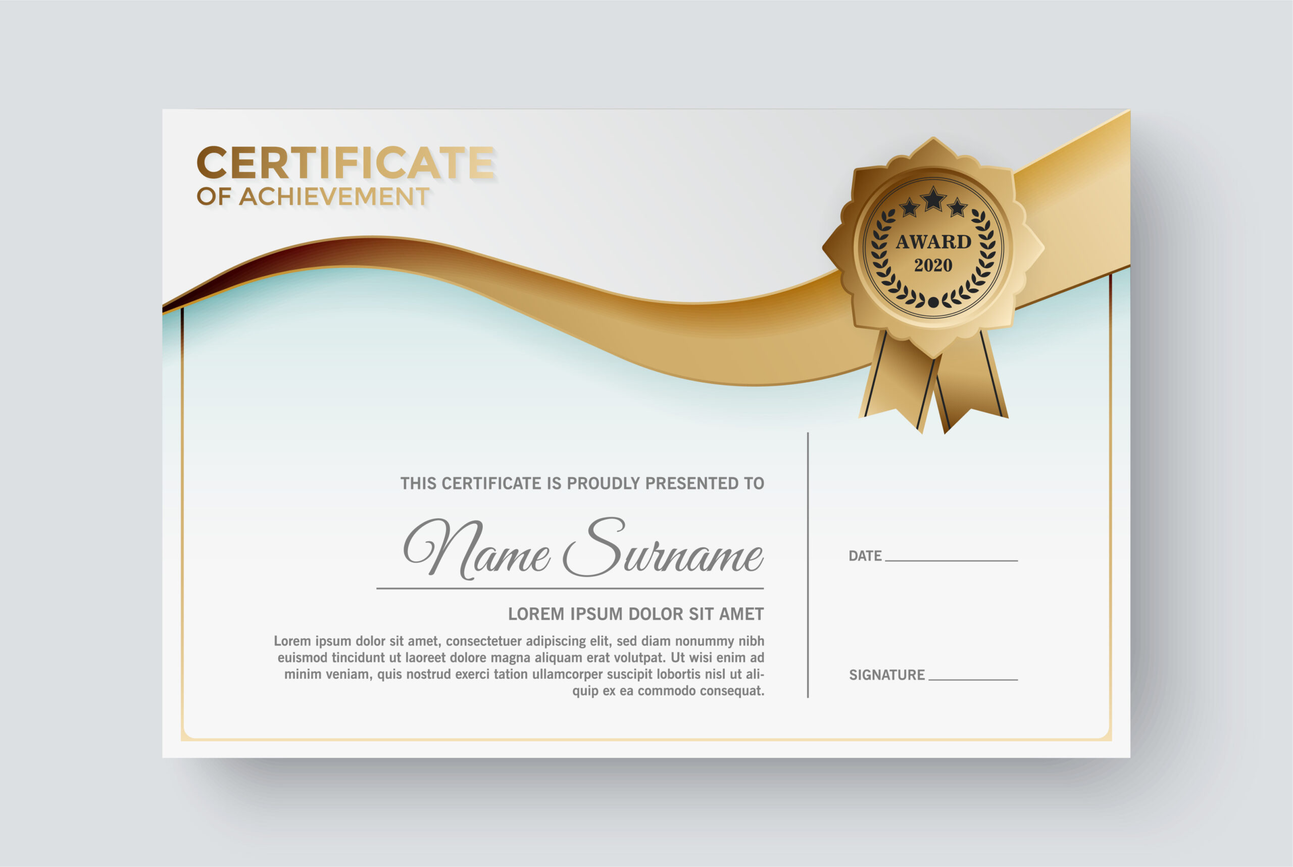 Professional certificate template diploma award design