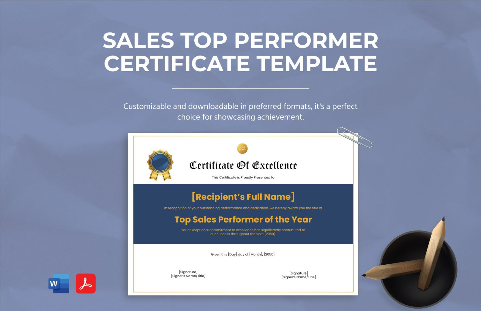 Sales Top Performer Certificate Template in Word, PDF - Download