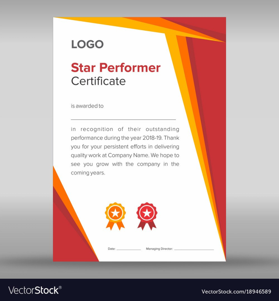 Star Performer Certificate Templates Mandegar inside Star