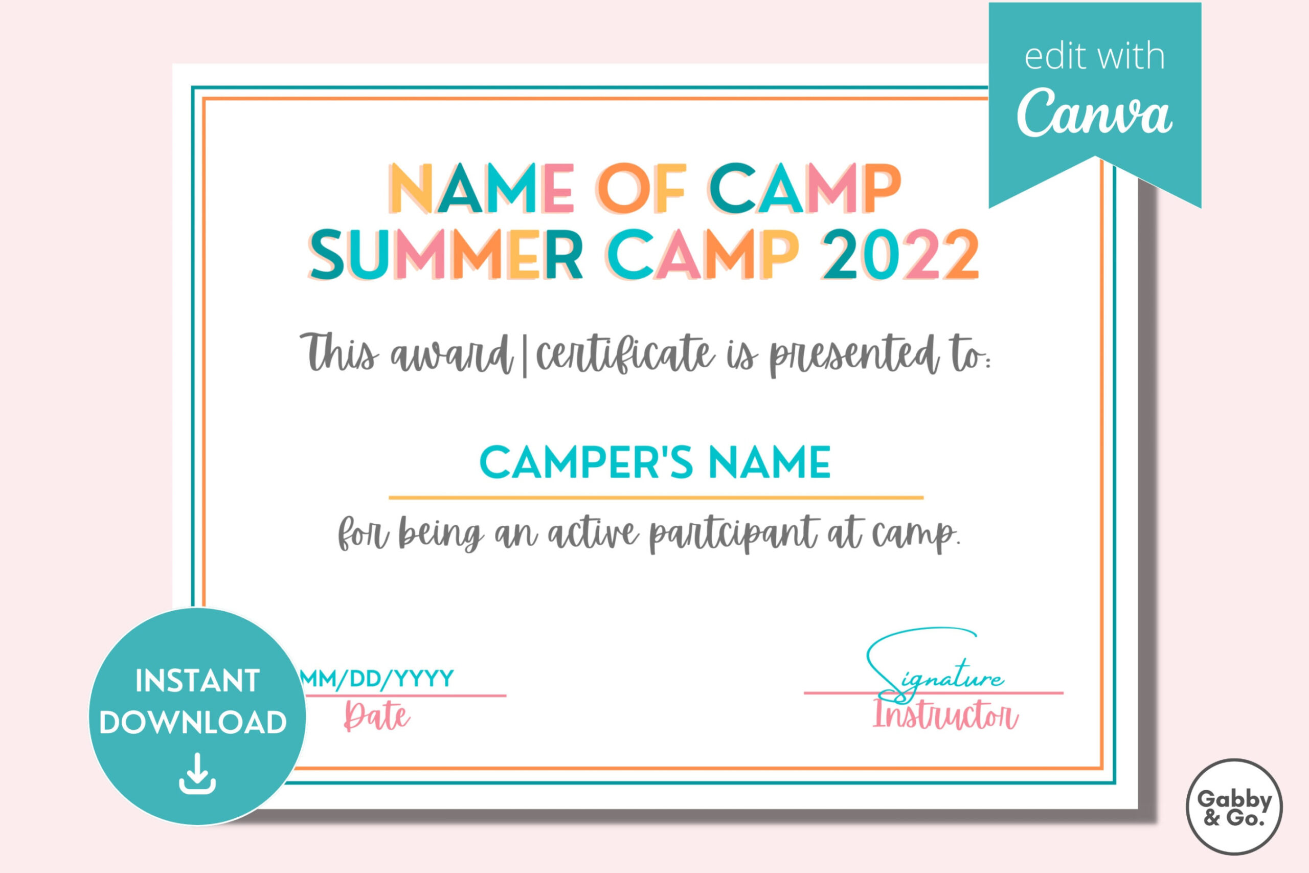 Summer Camp Certificate Printable Summer Printable Template