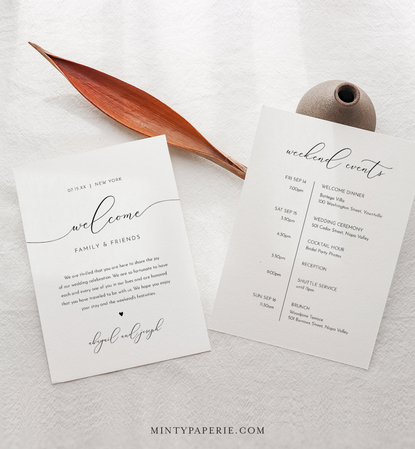 Welcome Bag Letter Template, Wedding Welcome Bag Note