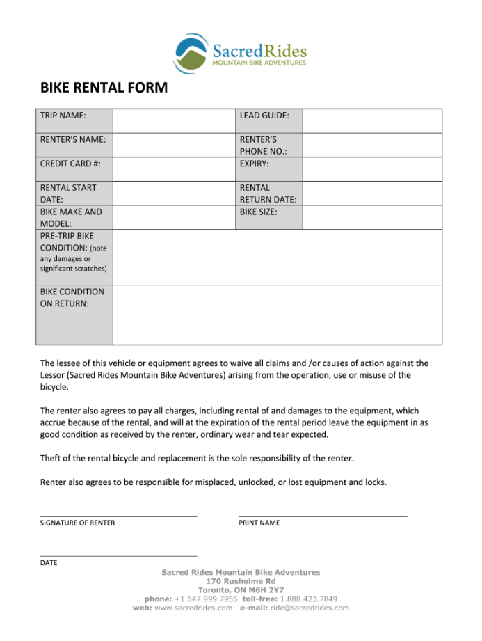 Bike Rental Agreement Pdf - Fill Online, Printable, Fillable