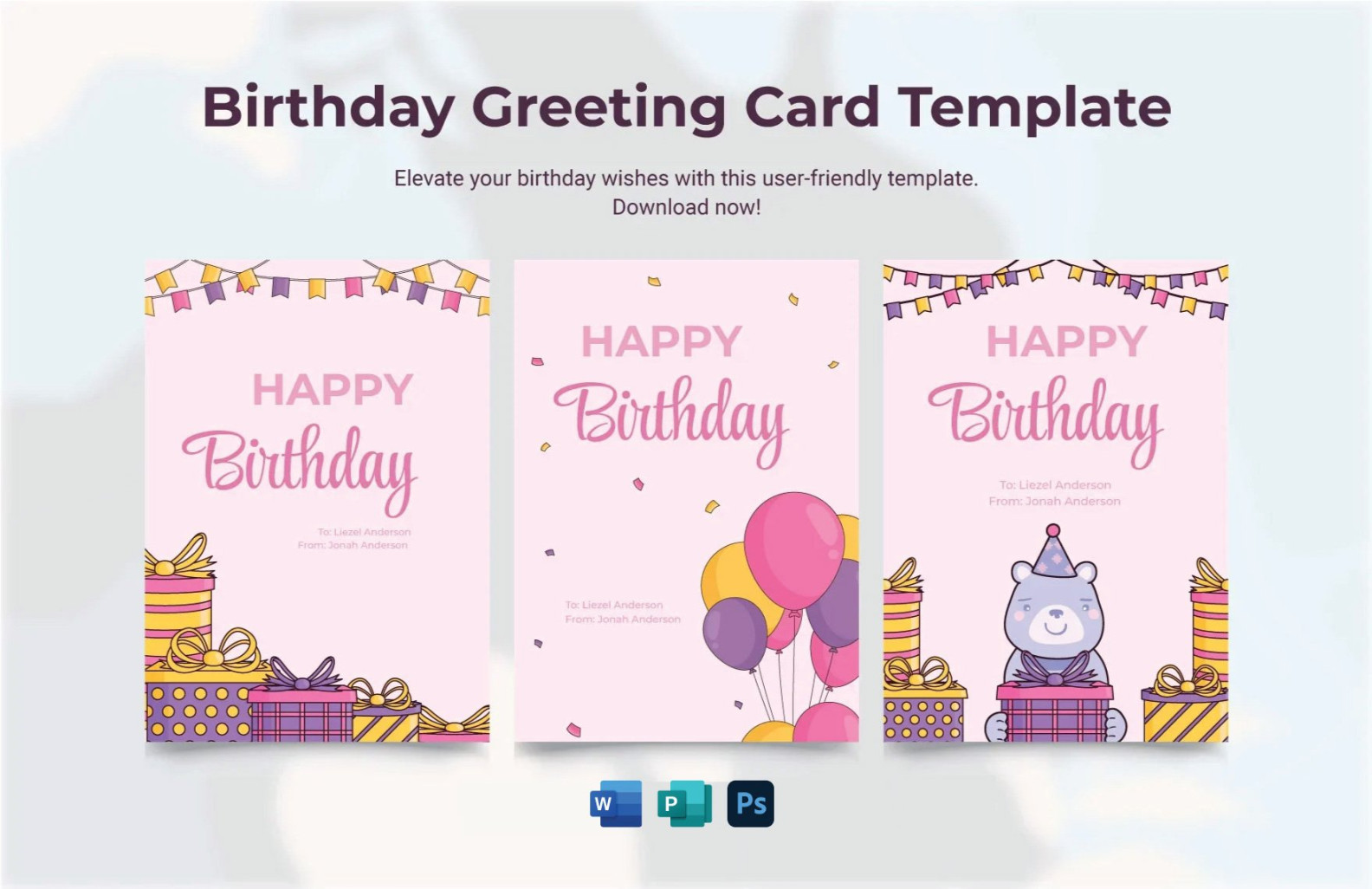 Birthday Card Templates in Publisher - FREE Download  Template