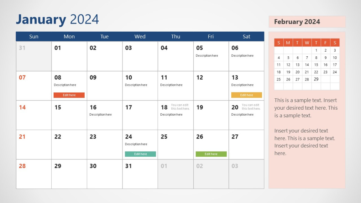 Calendar for PowerPoint