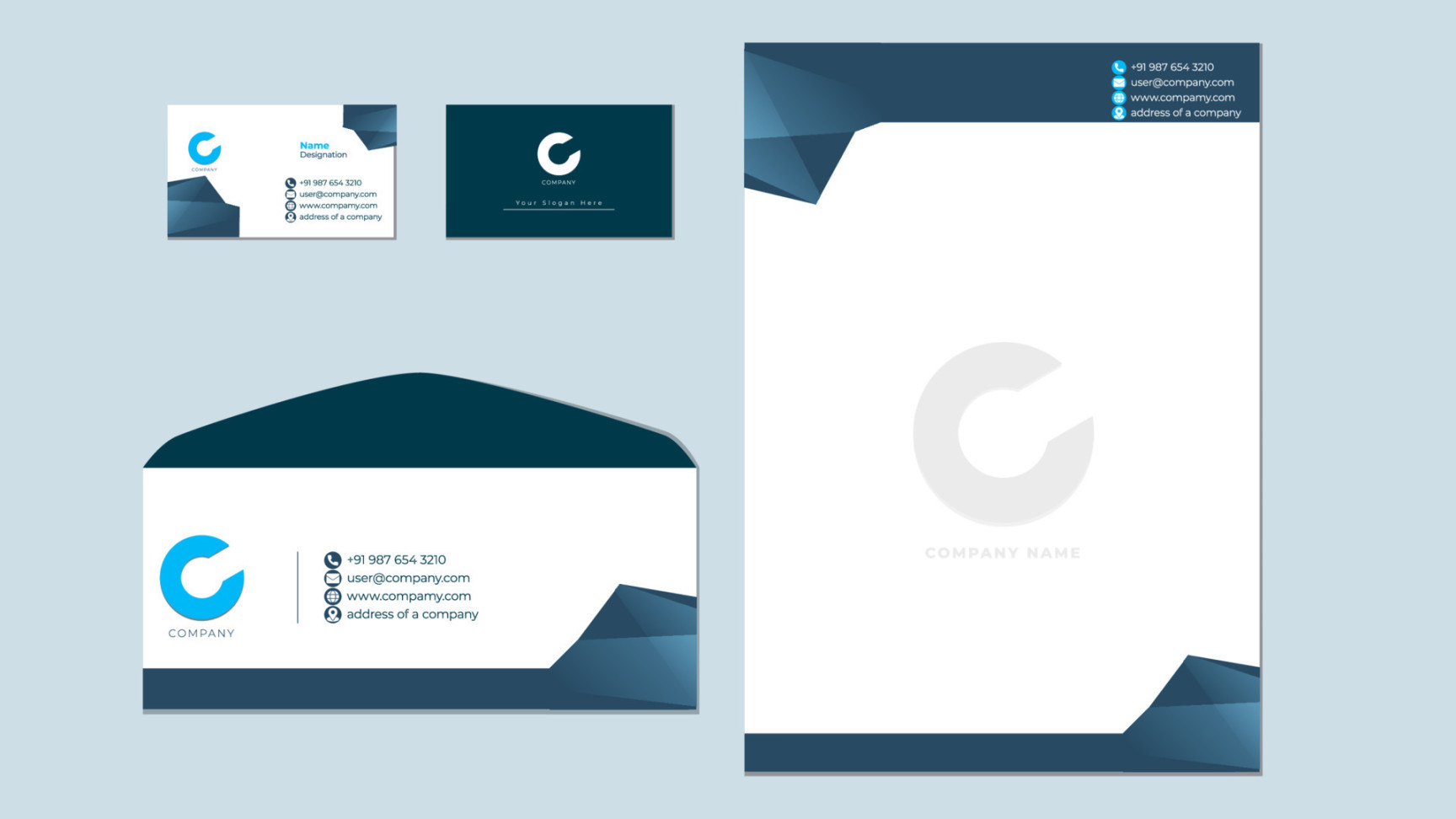 Corporate stationary design template, corporate business card