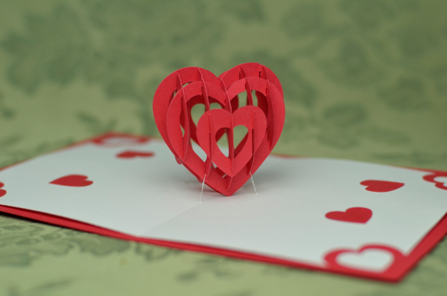 D Heart Pop Up Card Template - Creative Pop Up Cards