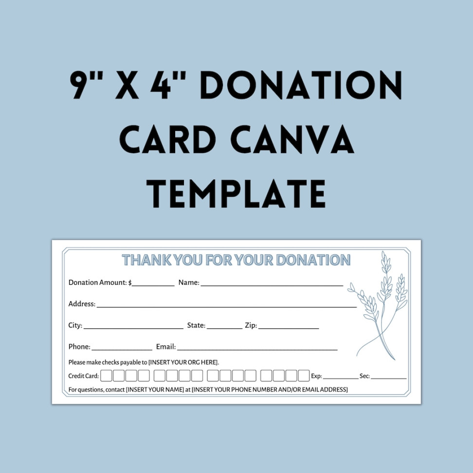 Donation Card Canva Template, Editable Printable Donation Flyer