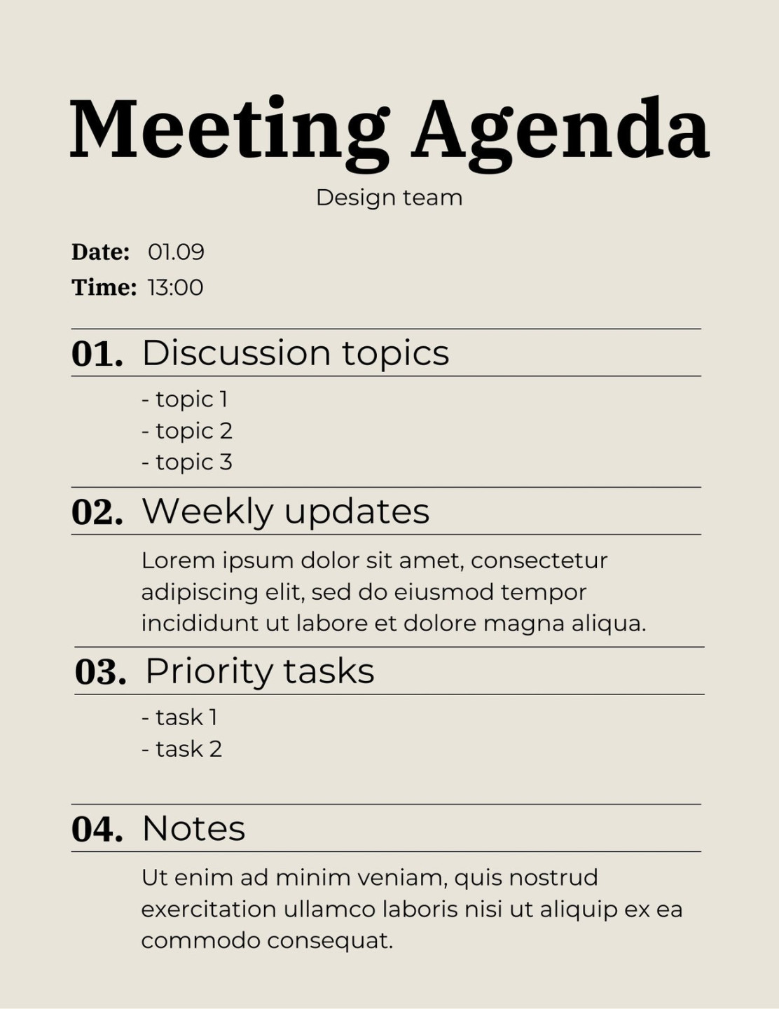 Free and customizable agenda templates