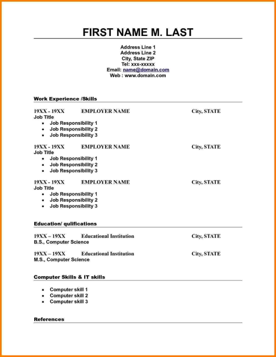 Professional Resume Templates For Microsoft Word Sample Template Ideas