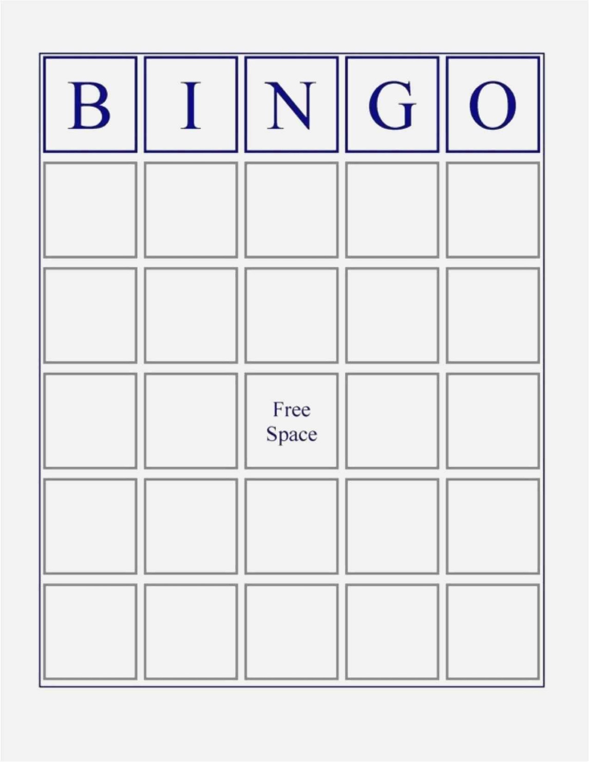 Free Collection Blank Bingo Card Template Microsoft Word Blank