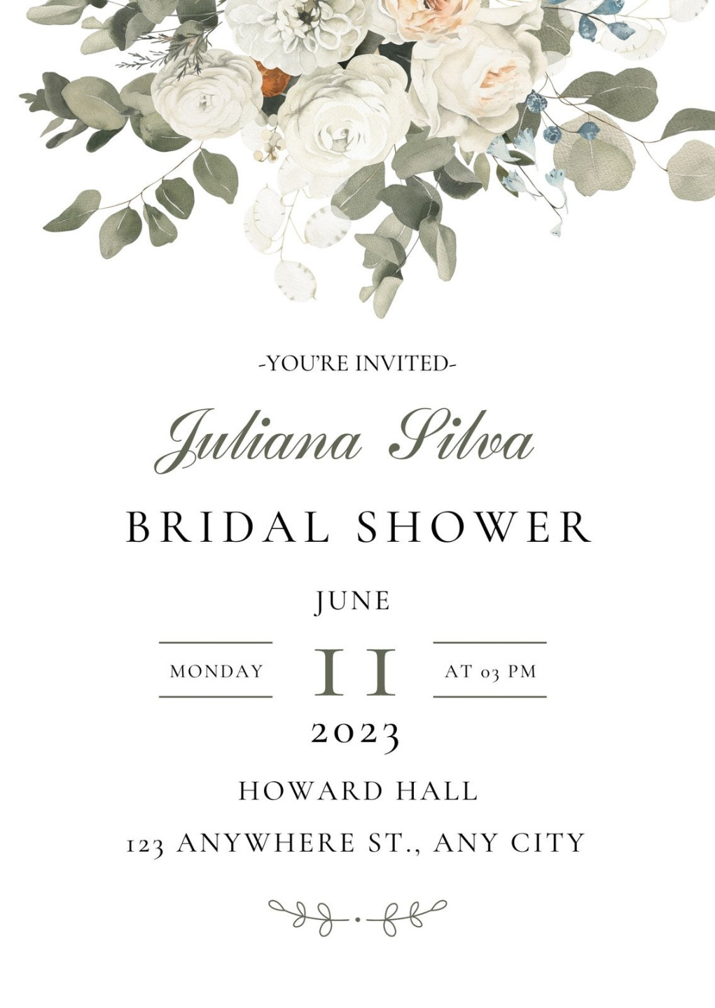 Free custom printable bridal shower invitation templates  Canva