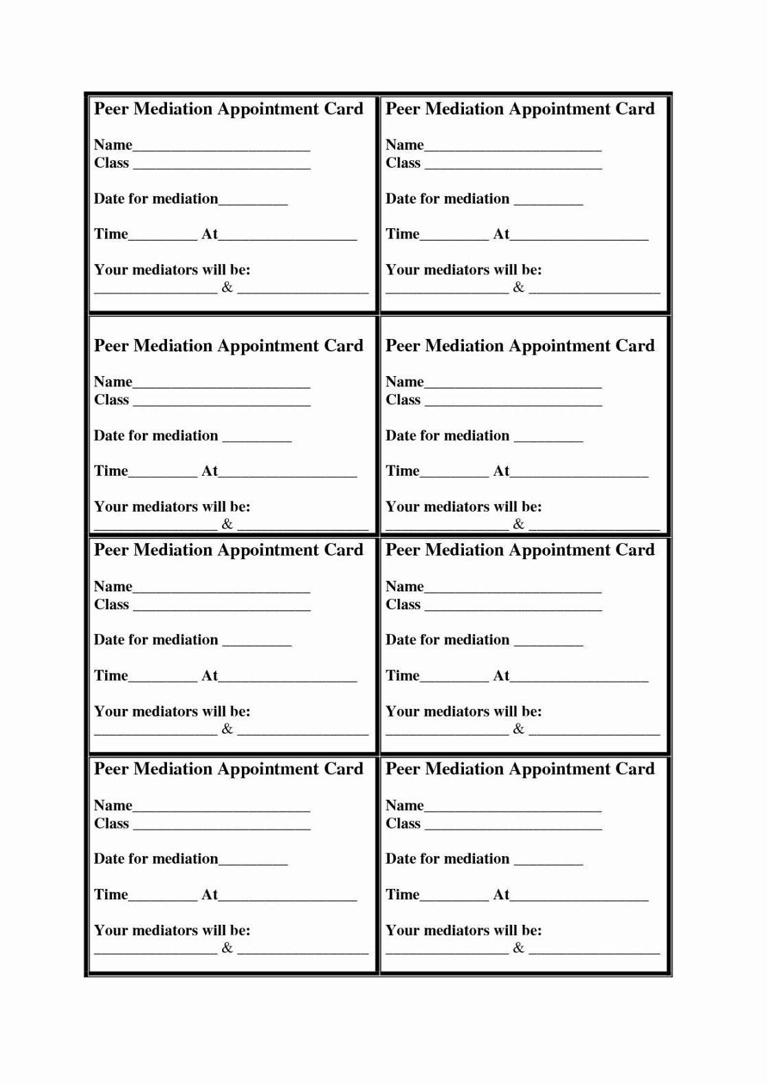 Free Printable Appointment Reminder Cards