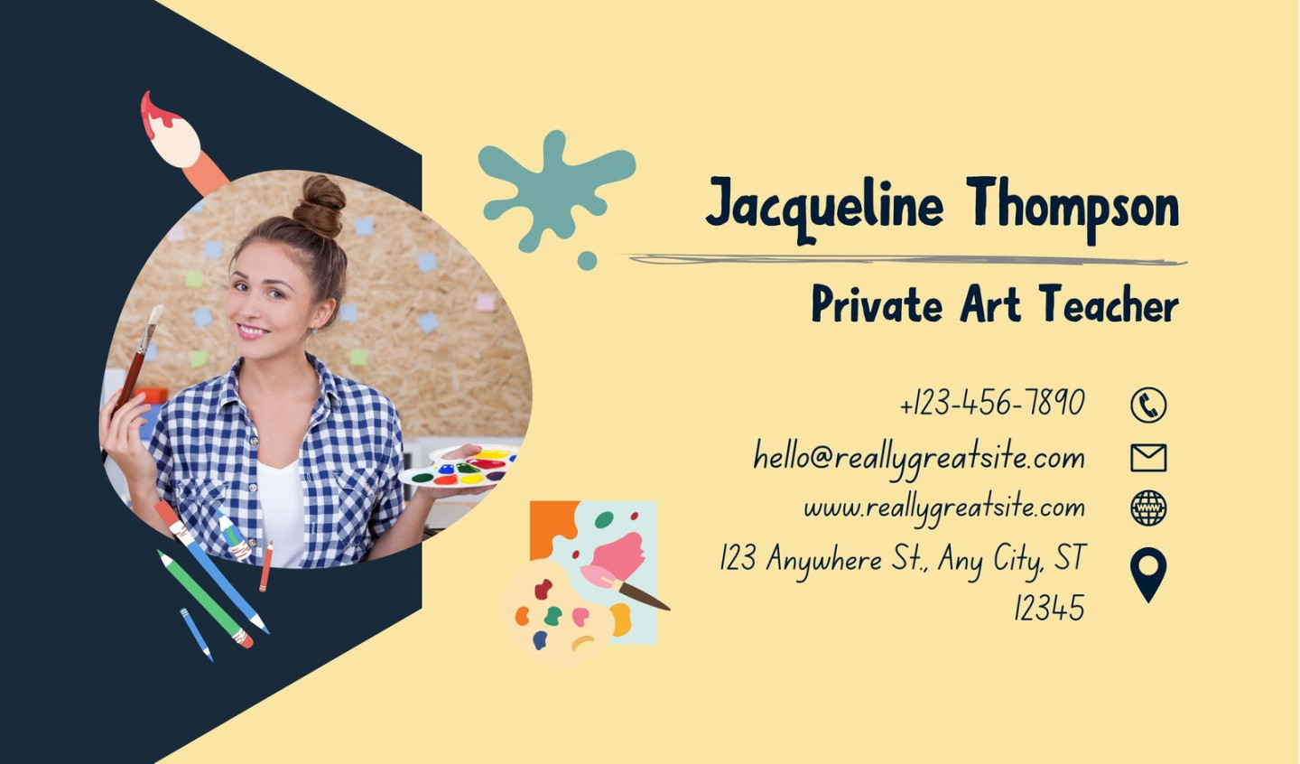 Free printable, customizable teacher business cards  Canva