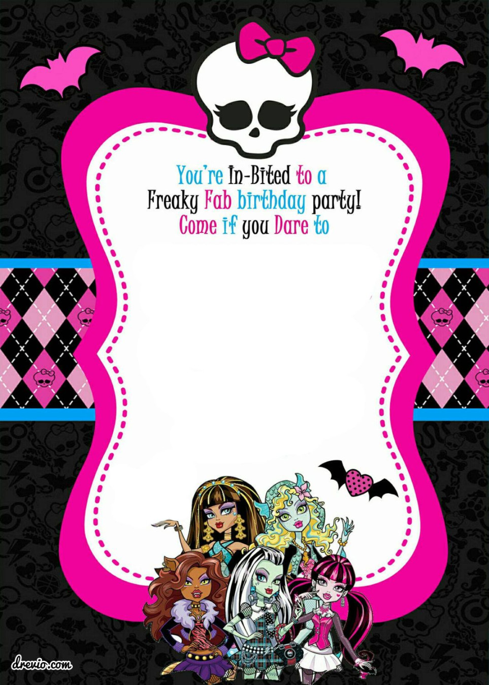 FREE Printable Monster High Birthday Invitations