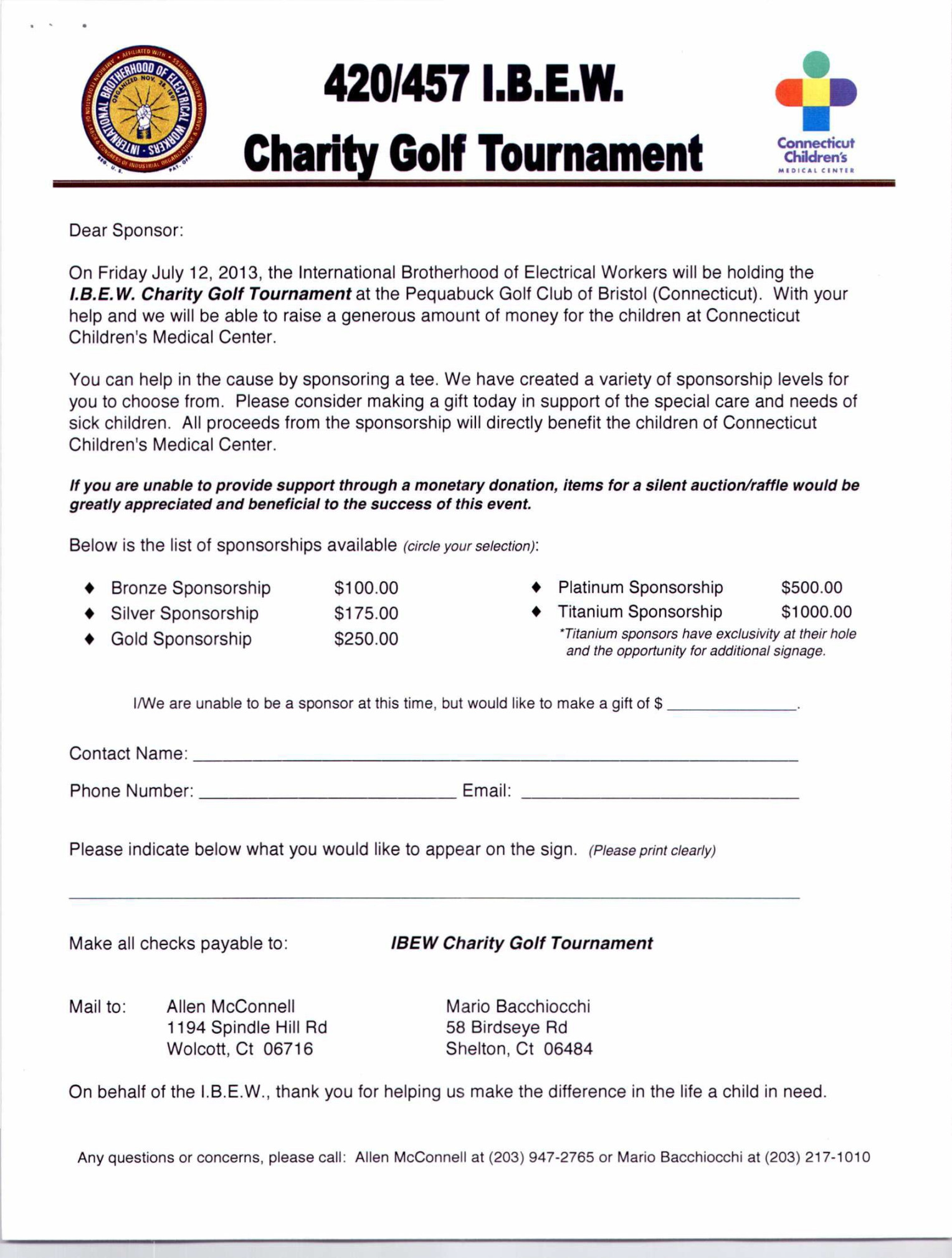 Golf Tournament Sponsorship Agreement Template - Sfiveband