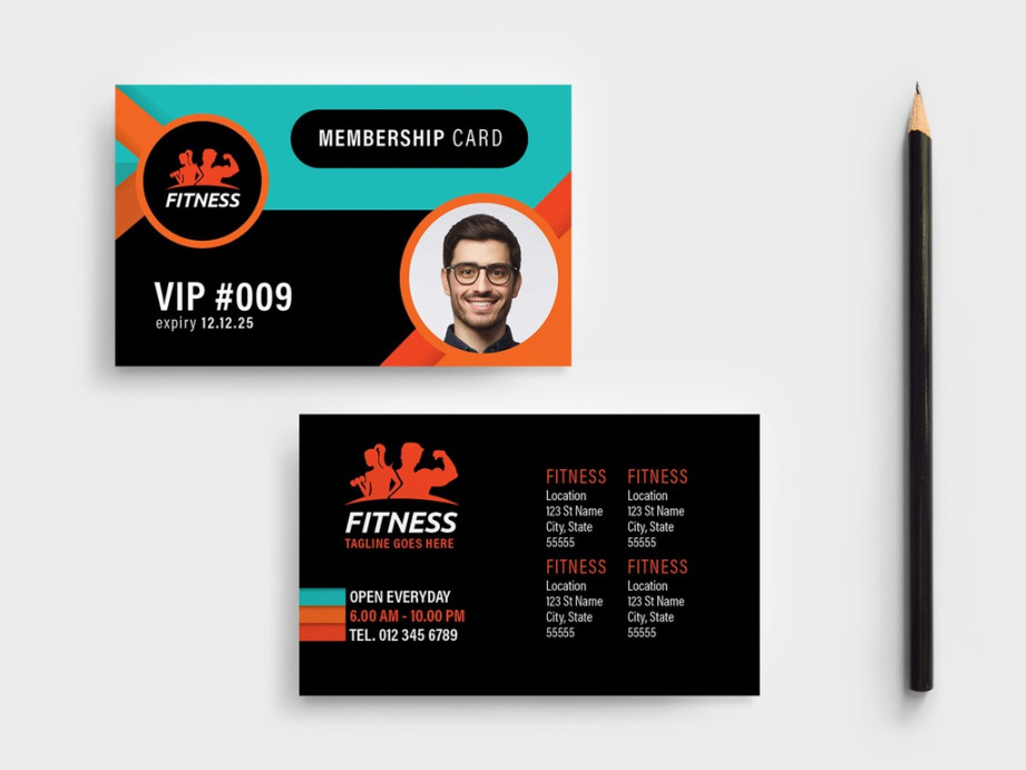 Gym Fitness Membership Card Layout Stock-Vorlage  Adobe Stock