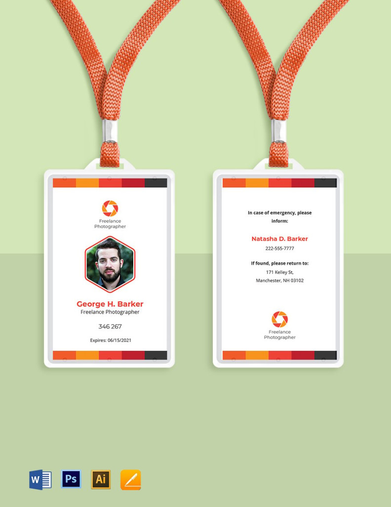 Photographer ID Card Templates in PDF - Download  Template