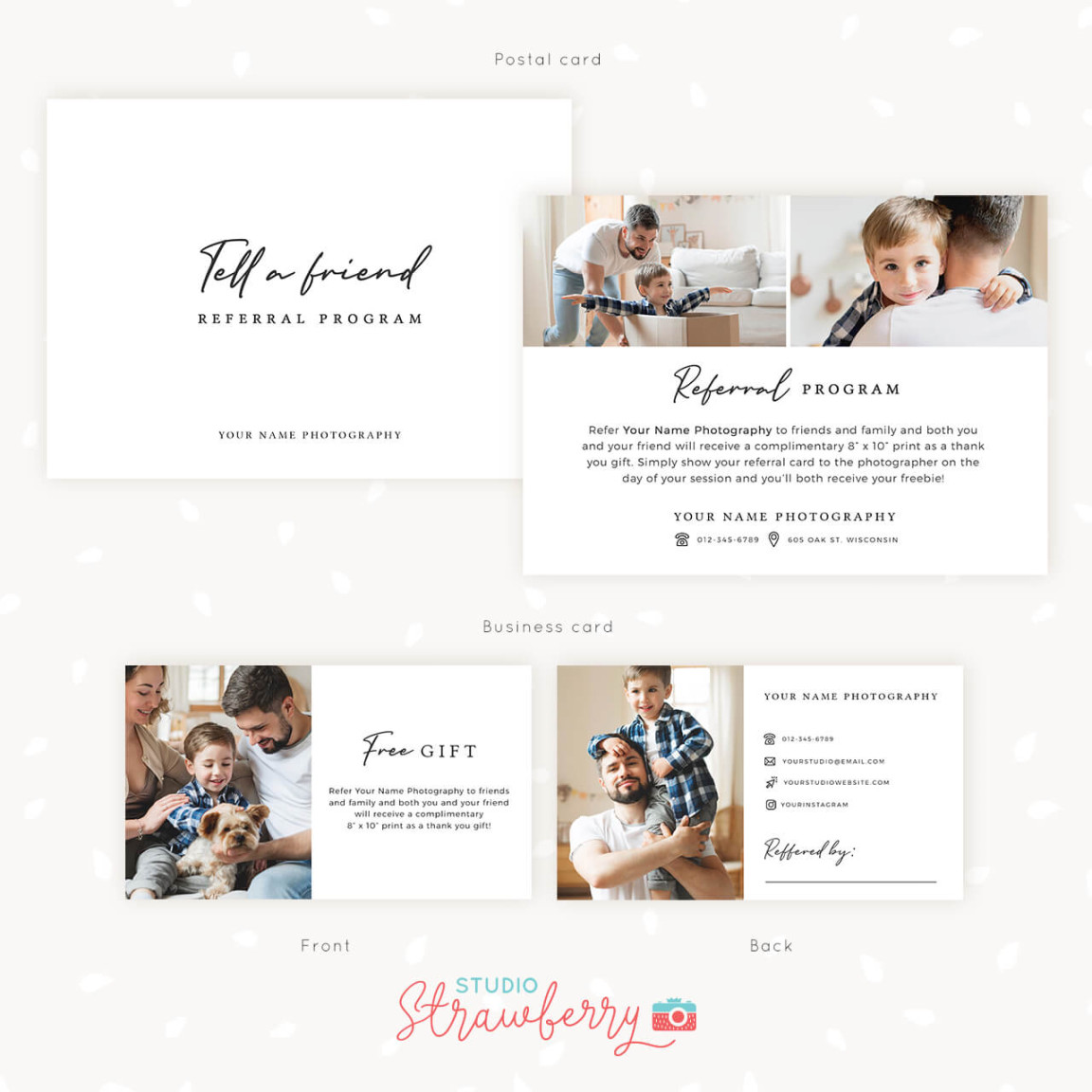 Photography referral program templates – Strawberry Kit