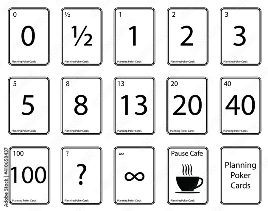 Planning poker cards Stock-Vektorgrafik  Adobe Stock