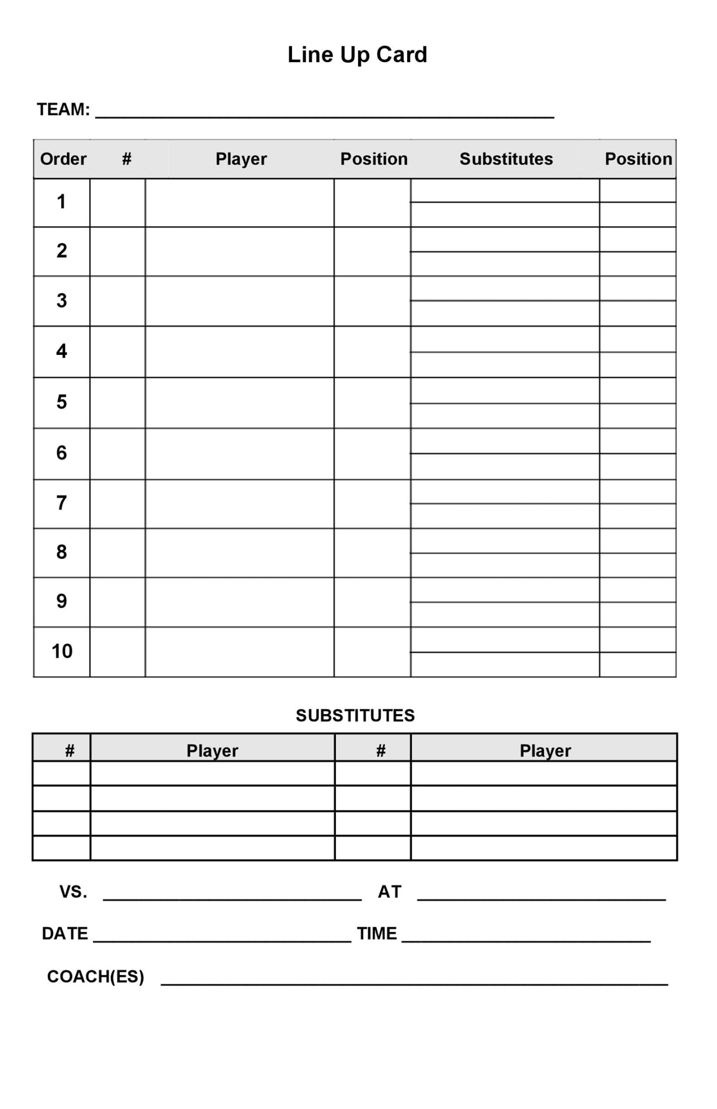 Printable Baseball Lineup Templates [Free Download] ᐅ TemplateLab