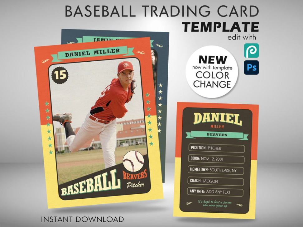 Retro Baseball Card Template, Baseball Trading Card Template, Editable PSD  Template, Baseball Team Cards, Coach Gifts Baseball Birthday - Etsy