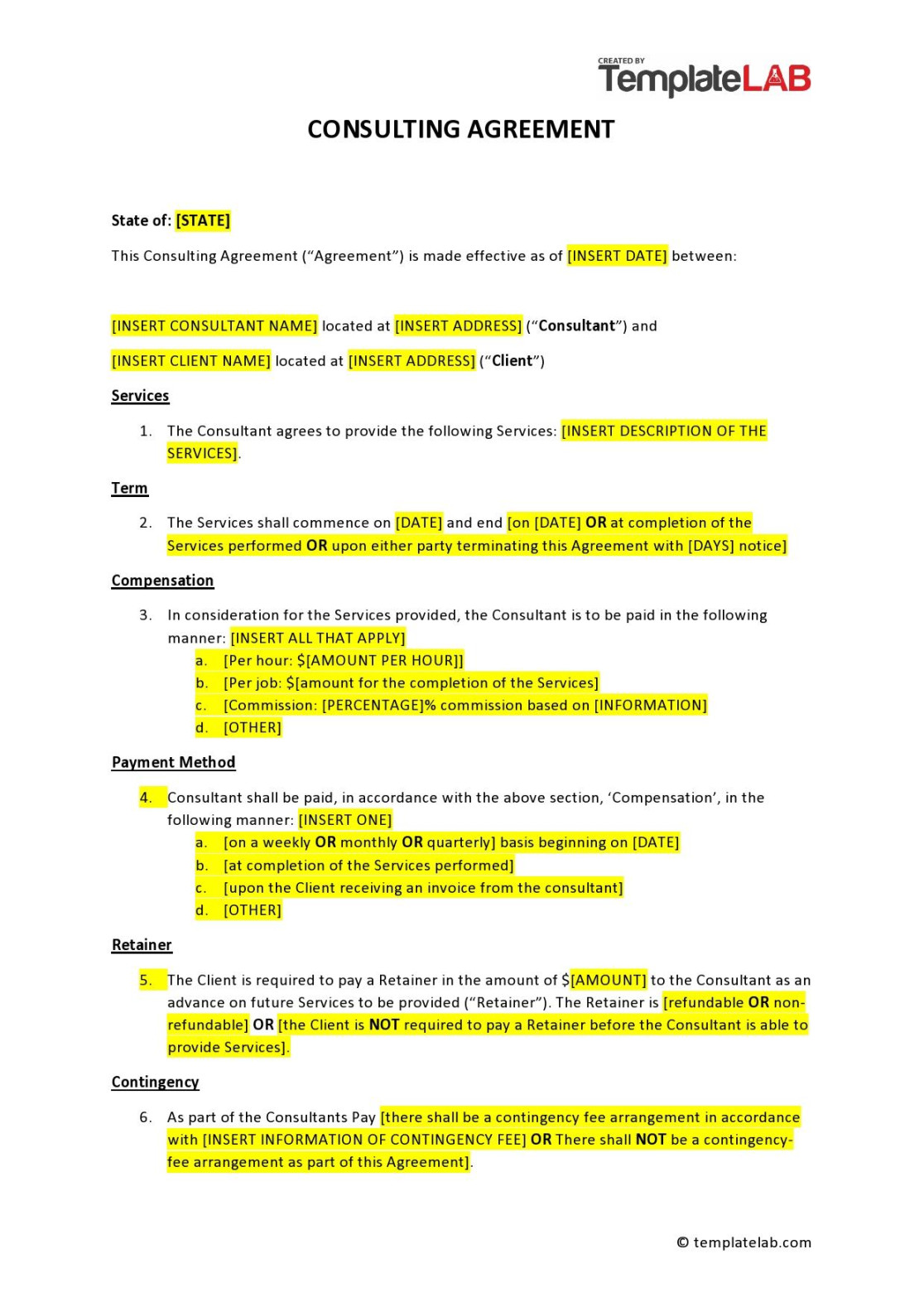 Simple Consulting Contract Templates (% Free)