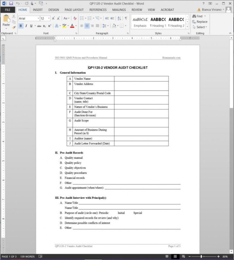 Supplier Visit Agenda Template