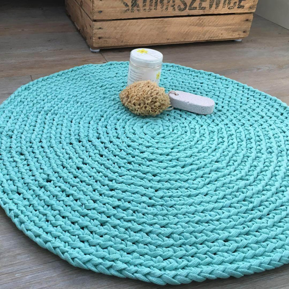DIY-Badematte - Badteppich rund gehäkelt Textilo-Shop DIY-Badematte - Badteppich rund gehäkelt Textilo-Shop