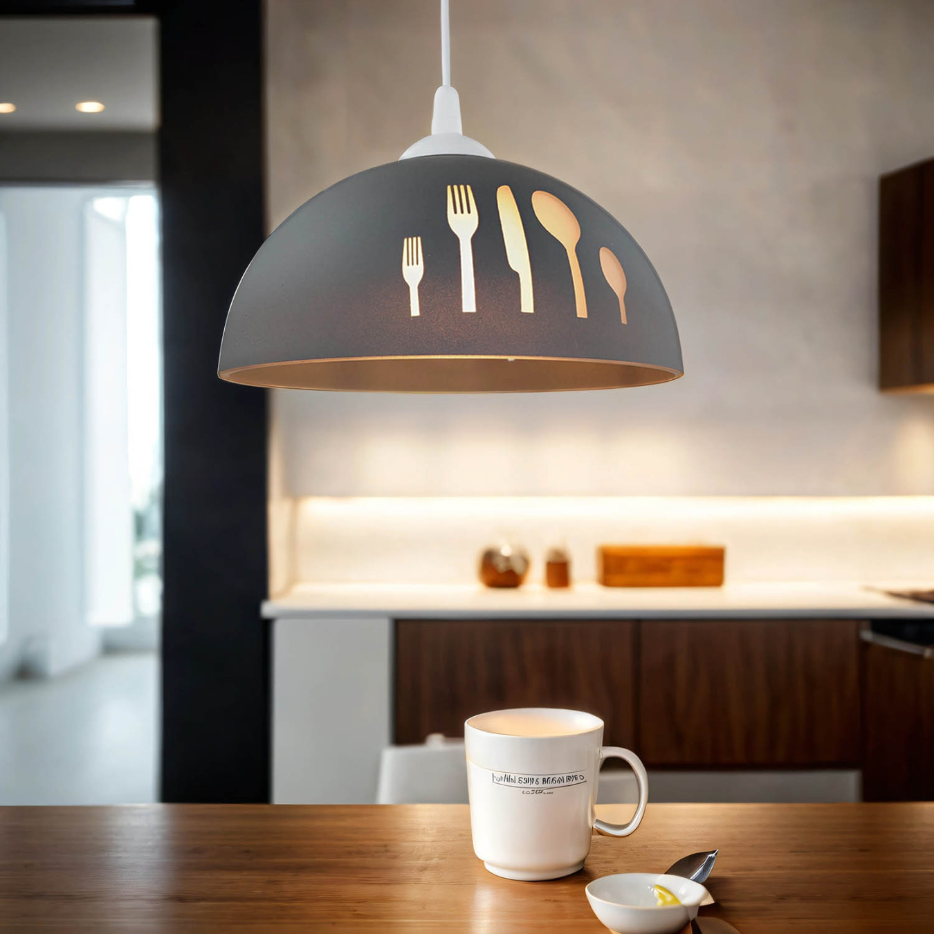 Küchenlampe Retro Glas mit Motiv Øcm Küchenlampe Retro Glas mit Motiv Øcm
