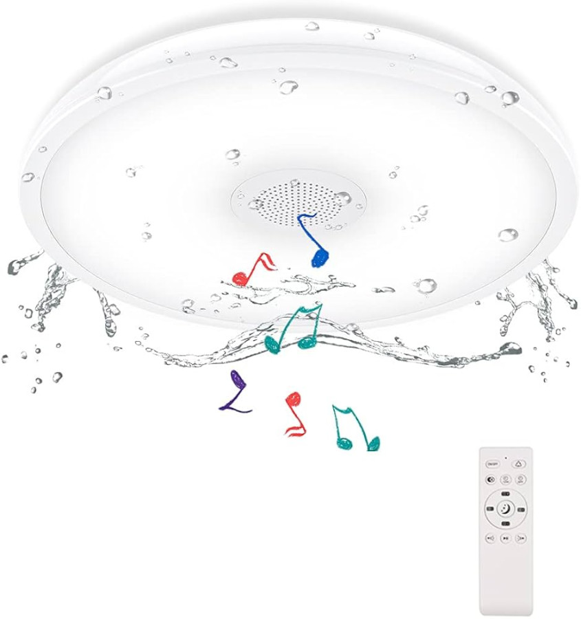 LED Deckenlampe Badezimmer mit Fernbedienung mit Bluetooth Lautsprecher, Farbwechsel Dimmbar IP Ø cm Wasserdichte Badezimmerlampe mit E LED Deckenlampe Badezimmer mit Fernbedienung mit Bluetooth Lautsprecher, Farbwechsel Dimmbar IP Ø cm Wasserdichte Badezimmerlampe mit E